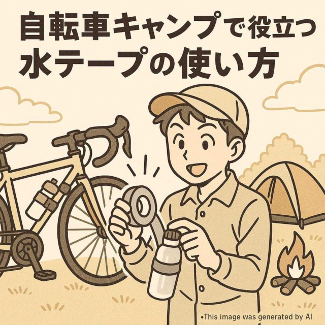 自転車キャンプで役立つ水テープの使い方